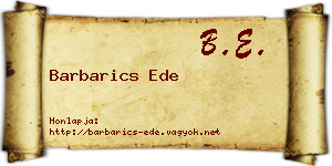 Barbarics Ede névjegykártya
